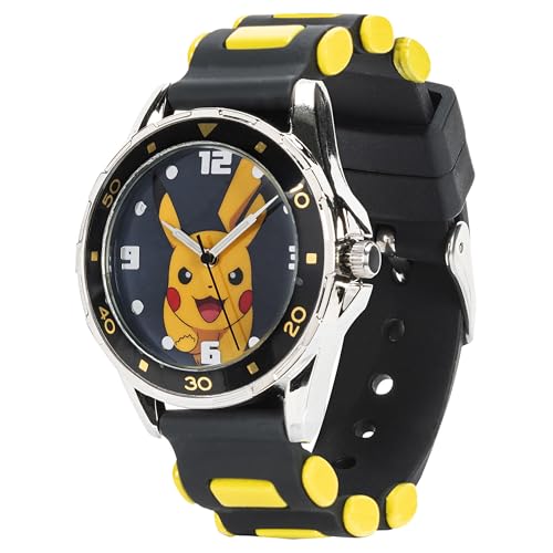 Accutime Kids Pokemon Pikachu Analog Quartz Watch for Boys, Girls, and Adults All Ages