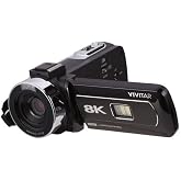 Vivitar 4K &amp; 8K Video Camera Camcorder &ndash; Ultra HD with Flip Screen, Microphone, Remote, Zoom, for YouTube, Vlogging, Content Creation &amp; Filmmaking (Black) (8K Black)