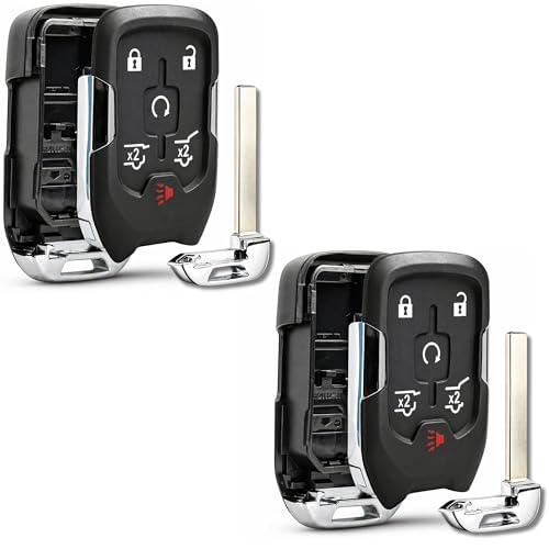 2X Key Fob Shell Case Replacement for 2014-2017 Chevy Tahoe Suburban GMC