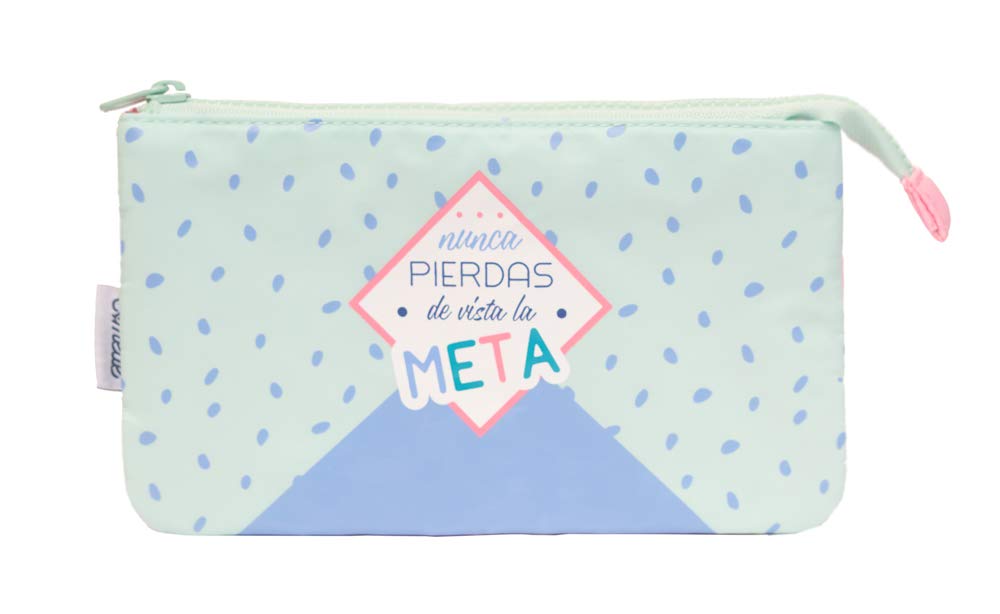 Grupo Erik 3 Compartment Pencil Case - Amelie | School Pencil Case, Cute Makeup Bag, Back to School Supplies, Office Stationery Supplies | Stationery Gifts