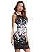 Floerns Women's Floral Print Sleeveless Sexy Bodycon Cocktail Party Round Neck Summer Dresses Black Multicolor Flower M