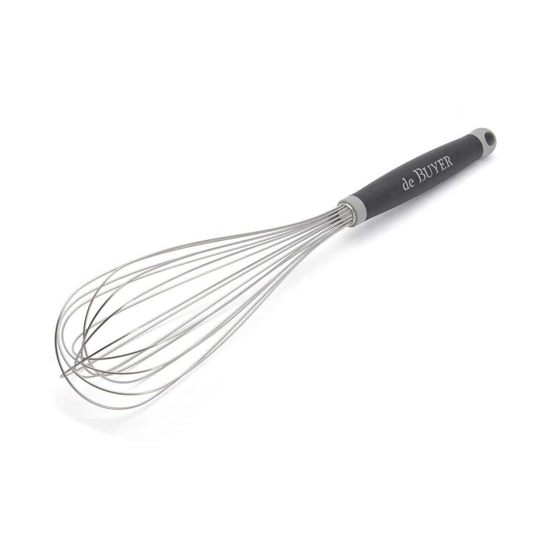 De Buyer 2610.25 'Göma'Ergonomic Professional Whisk Stainless Steel Wire, 50 cm