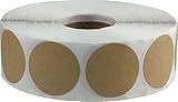 1,000 Brown Natural Kraft Paper Dot Stickers 1 Inch Round Circle Color Coding Labels
