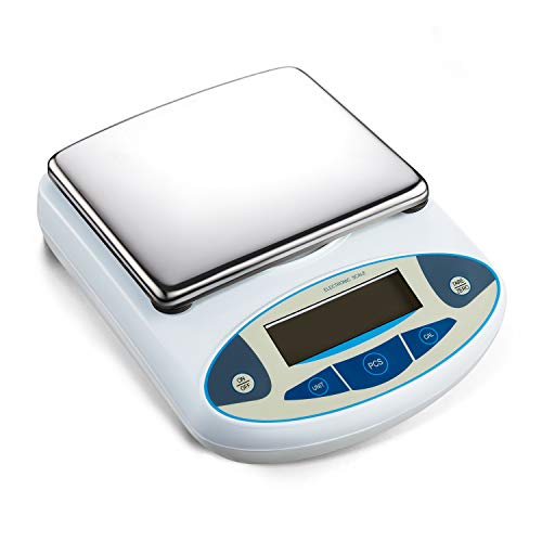 Wellish Lab Analytical Balance Scale 5000g/0.01g High Precision Digital Kitchen Scale Electronic Jewelry Weighing Gram Scale Lab Scale with AC Adapter