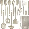 Silicone Cooking Utensils Set – 446°F Heat Resistant Kitchen Utensils,Turner Tongs,Spatula,Spoon,Brush,Whisk.Kitchen…