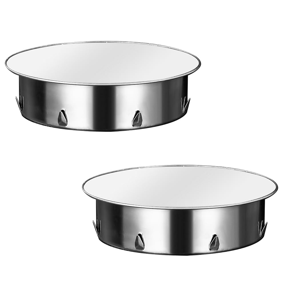 125 mm Chimney Hole Cover, Pack of 2 Stainless Steel Chimney Covers, Stove Pipe Cover, Pipe Cover Cap, Wall Lining Cover, Smoke Pipe, Blind Cap for All-Round Stove Pipes, Diameter 125 mm