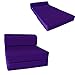 D&D Futon Furniture Purple Sleeper Chair Folding Foam Bed Sized 6" Thick X 32" Wide X 70" Long, Studio Guest Foldable Chair Beds, Foam Sofa, Couch, High Density Foam 1.8 Pounds.