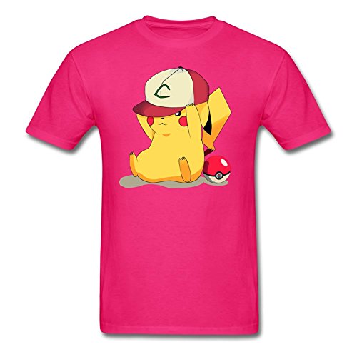 Men Pokemon Pikachu Customized 100% Cotton Black T-Shirts By Mjensen Tee Pink Xxxx-large
