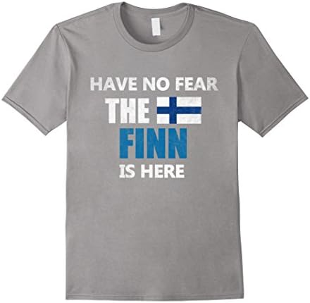 Men's Finland Finnish Pride Funny Flag T-Shirt Have No Fear..Shirt Large Slate