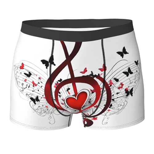 SYHEART Music Pattern Print Men'S Boxer Briefs With Elastic Comfort Fit Design For All-Day Wear