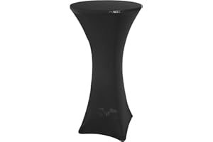 REDCAMP 24" Cocktail Table with Black Cover, Folding Round Bar Table Pub Table with Flip-Up Top for Parties Restaurant, 30" /