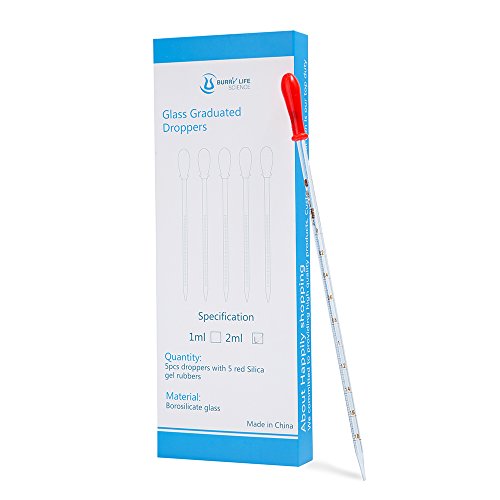 Thick Glass Graduated Dropper Pipettes with Caps Set of 5(1ml 2ml 3ml 5ml 10ml) - Thumbnail 7