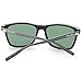 IALUKU Retro Driving Polarized Sunglasses for Men Square Metal Frame UV Protection (Black-Green, 60)