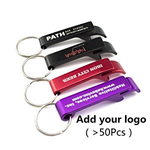 Swatom Aluminum Bottle Opener Keychain Pocket Beer Bottle Openers EDC Claw Bar Soda Keyring Tool Personalized Gift Custom Accessories for Kitchen Wedding Party Activity (10 Color)