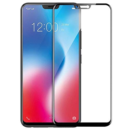 JGDWORLD Full Edge to Edge Screen cuverage 6D Tempered Glass for Vivo V9 (2018)-Black (Pack of 1)