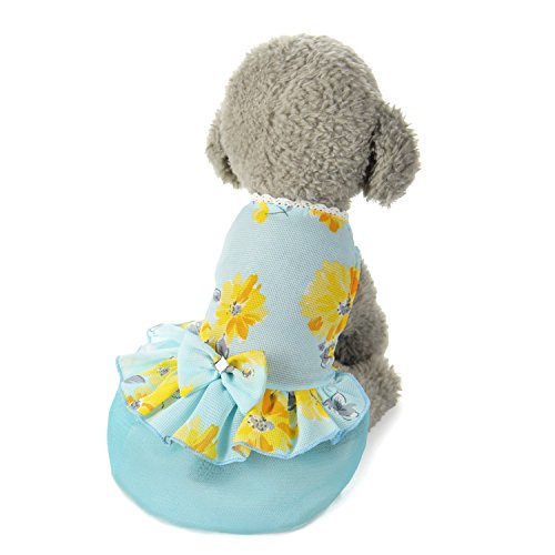 Alroman Dog Dresses Pets Clothes Pet Dresses Doggie Skirt Puppy Clothes Dog Clothes Puppy Apparel Cat Dresses Dog Outfits (L, Bow Tie Dress)