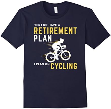Mens Retirement Plan Funny Bicycle Cycling Humor Graphic T-Shirt Medium Navy
