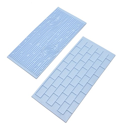 2pcs Cake Fondant Wall Brick Wood Grain Mold Embosser Cutter DIY Mould Tool - Thumbnail 3
