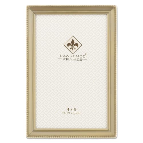 Lawrence Frames Bead Border Design, 4x6, Satin Gold, 1 Count (Pack of 1)