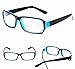 FancyG Vintage Inspired Classic Rectangle Glasses Frame Eyewear Clear Lens - Black Blue