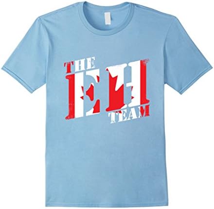 Men's THE EH TEAM Canada Maple Leaf Flag Canadian Pride T-Shirt XL Baby Blue