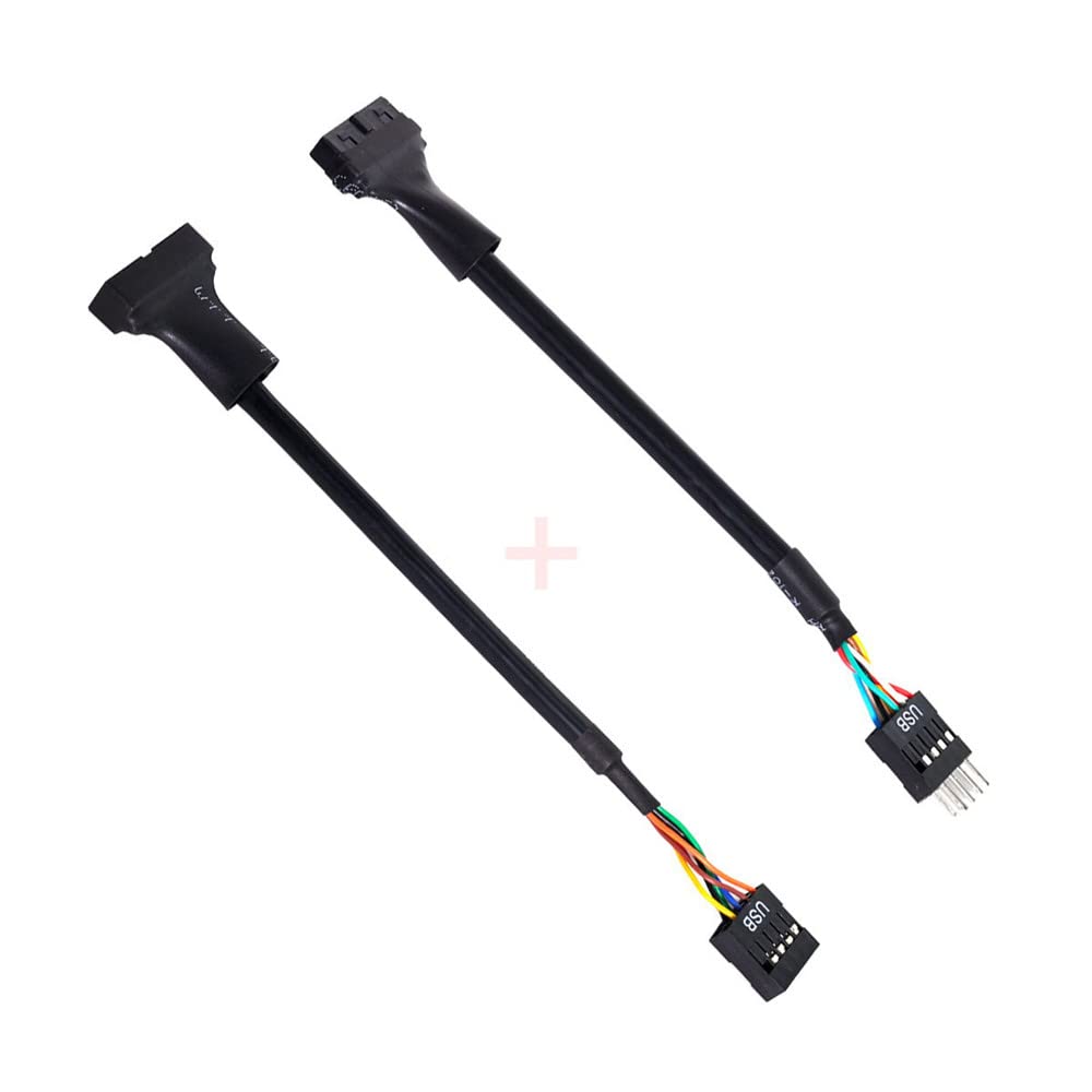 xiwai 2pcs USB 2.0 9Pin to USB 3.0 20pin Housing Header Female Cable Reversible for Motherboard
