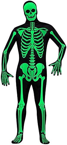 Green Man Factory Adult Green Glow Skeleton Body Suit - Small