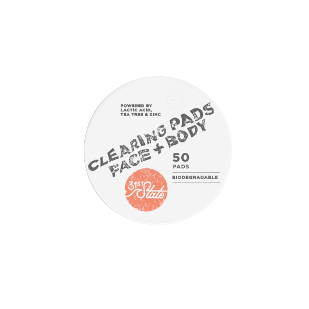 31st State Clearing Pads Face + Body. Teen Skincare. Vegan, Paraben Free, Gluten Free. 50 Face Wipes