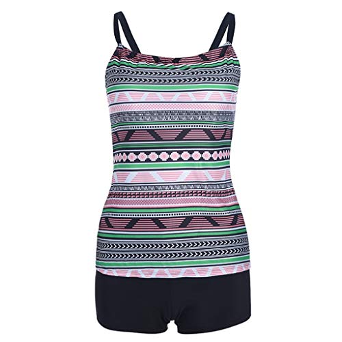 image for Winsummer Bathing Suit Women 2 Piece Tribal Printed Racerback Tankini 
