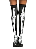 Blackheart Skeleton Over-The-Knee Socks