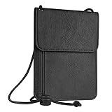 Fintie Passport Holder Neck Pouch [RFID Blocking] Premium PU Leather Travel Wallet, Black