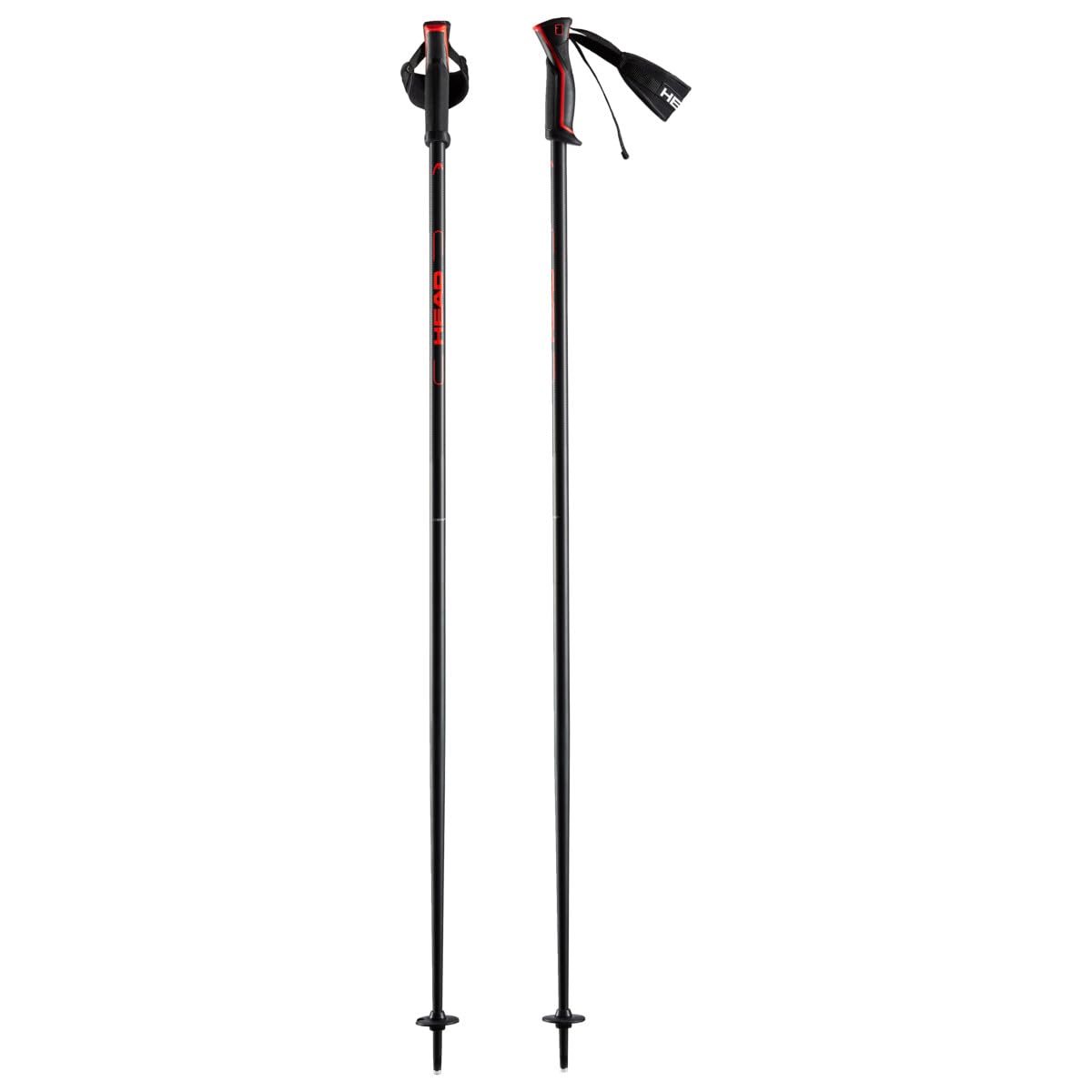 ATOMIC HEAD Unisex Adult Frontside Black Red Ski Poles, Black/Red, 125 cm