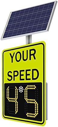 Safe Pace 100, 11" Radar Feedback Sign, 20 watt Solar Panel FYG Face, 23"wX29"hX3.5"d, 23#