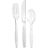 [360 Combo Box] Clear Heavyweight Disposable Plastic Silverware - Cutlery