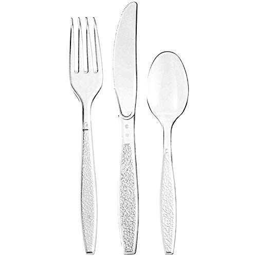 [360 Combo Box] Clear Heavyweight Disposable Plastic Silverware - Cutlery