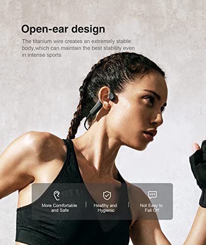 Open Ear Headphones, Sanag Over Ear Wireless Bluetooth Headphones, Portable Wireless Sports Headphones, IP67 Sweatproof Music Call-answering for Kids, Gym, Games, Running, Office