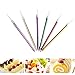 IronBuddy 24 Count Cake Candles Long Thin Cake Candles Metallic Birthday Candles in Holders for Party Wedding Birthday Cake Decorations (Multi Color)