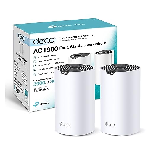 TP-Link Deco S1900 Mesh WLAN Set (2er Pack), AC1900 Dual Band Router & Repeater, 3X Gigabit Ports für Jede Einheit, empfohlen für Häuser mit 2-3 Schla