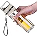 Ceoon 13oz Double Wall Glass Water Bottle Tea and Water Separation Tea Bottle Mug Cup with Tea Infuser (White)