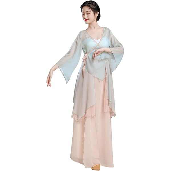 Chinese Tops For Women Angcoco Women's Chinese Traditional Mandarin Collar Flared Sleeve Mesh Blouse