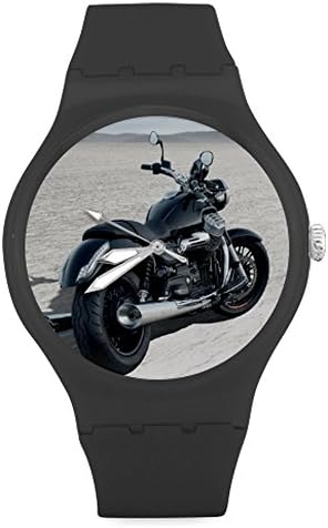 Beach Moto Motorcycle Custom Design Background Unisex Round Rubber Sport Watch,Watch Face Diameter: 1.58"