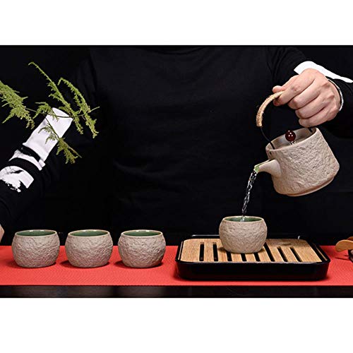 LINFA Retro Steinzeug große Teekanne Oolong Teekanne Kung Fu Teeset Keramikbalken Topf Steinmuster Samowar, Multi – Bild 3