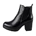 Refresh Club-01 Women's Elastic Panel Slip On Chunky Heel Ankle Booties,Black (8)