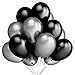 100Pcs 12 Inch 2.8 g/pc Thicken Round Pearlescent Silver & Black Latex Balloons,Bachelorette Wedding Graduation Hawaii Baby Shower Birthday Party Decoration Supplies