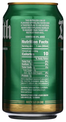 LIQUID DEATH SEVERED LIME SPARKLING WATER, 12 FZ