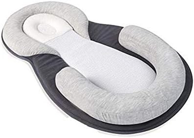 Baby Pillow Bed Anti Roll Baby Styling Pillow Anti-Head Correction Newborn Baby Pillow Newborn Mattress Head Support Portable Baby Bed (Gray)
