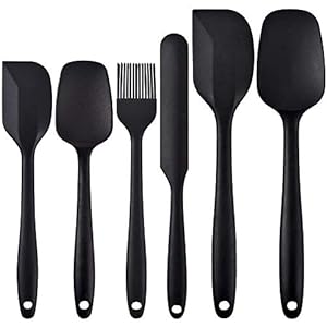 Newk Juego de espátulas de silicona, utensilios de cocina con espátula de goma antiadherente con núcleo de acero inoxidable para cocinar, hornear y mezclar