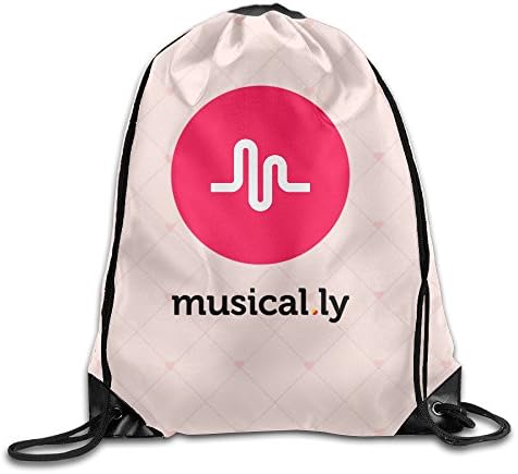 HOTCY Musically Logo Gym Sack Bag Drawstring Backpack Sport Bag