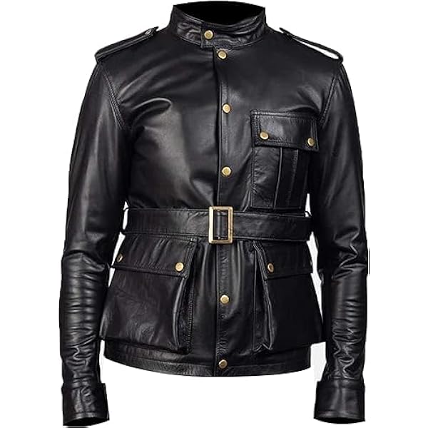 German Military Officer Leather Coat - Mens Classic WW2 Black