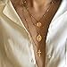 Edary Layered Necklace Gold Cross Buddha Coin God Pendant Jewelry for Women and Girls